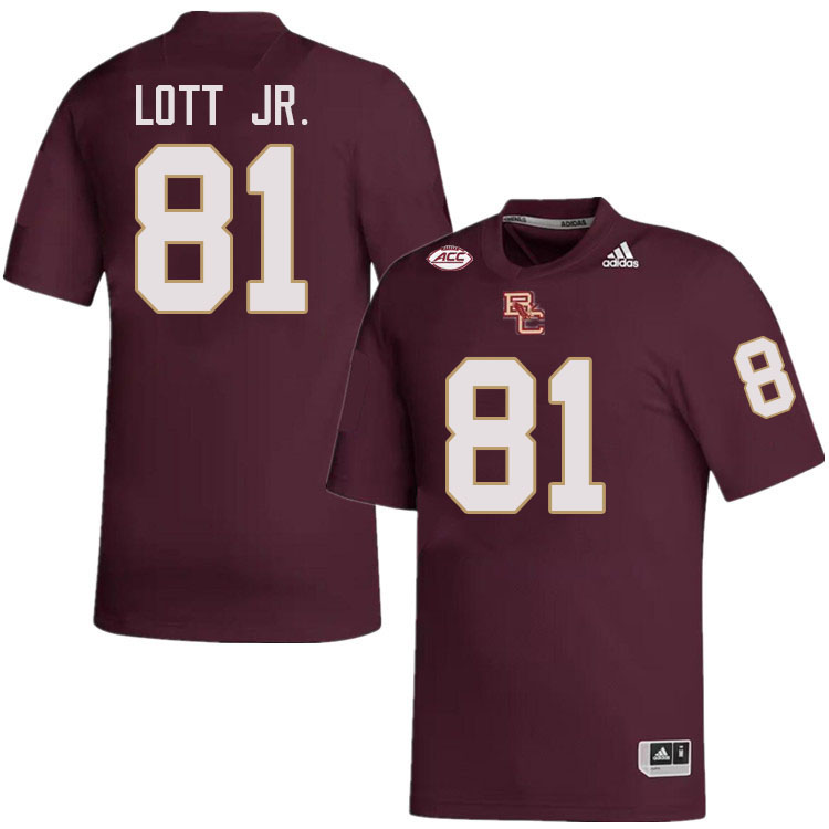 Boston College Eagles #81 Cedric Lott Jr. College Football Jerseys Stitched-Maroon